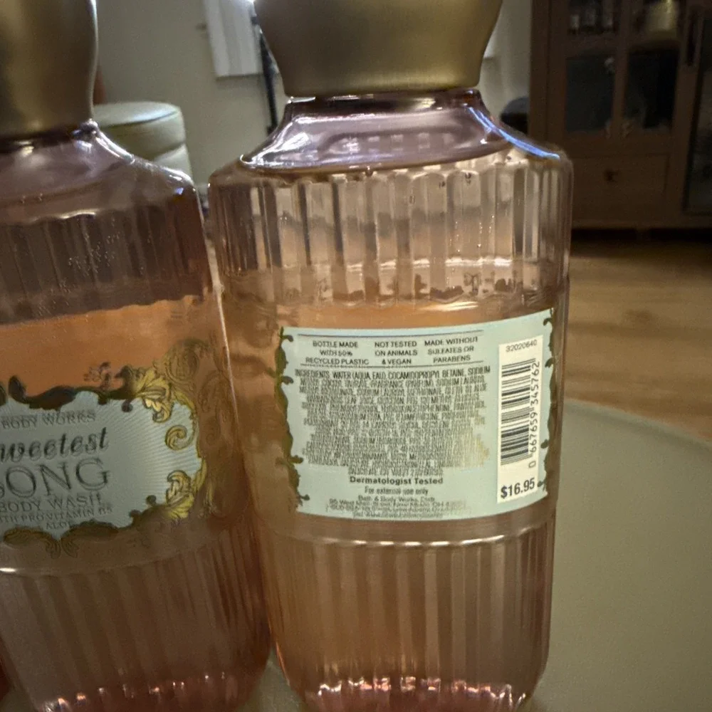 Bath & Body Works Lot of 3 Bottles Sweetest Song‎ Body Wash Shower Gel 10 oz